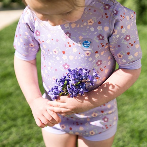 Baby wetsuit with diaper SplashAbout Spring Flowers