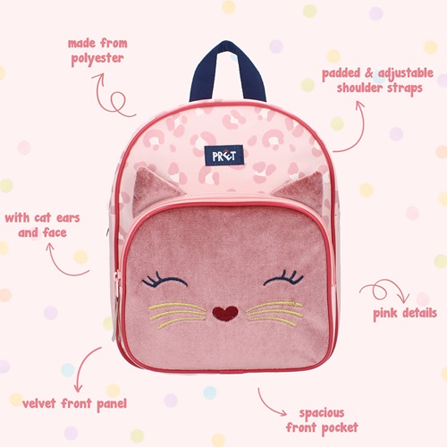 Backpack for kids Pret Giggle Pink Cat