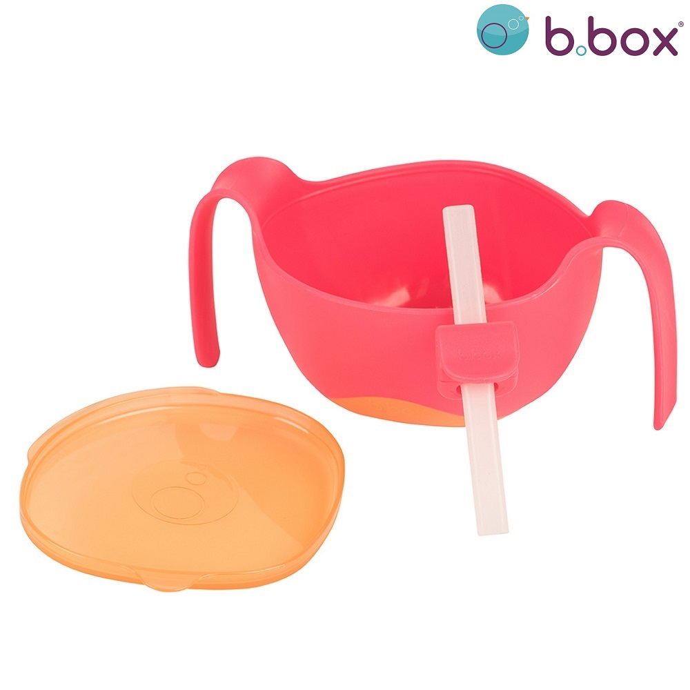 Children's bowl B.box Bowl and Straw XL Strawberry Shake