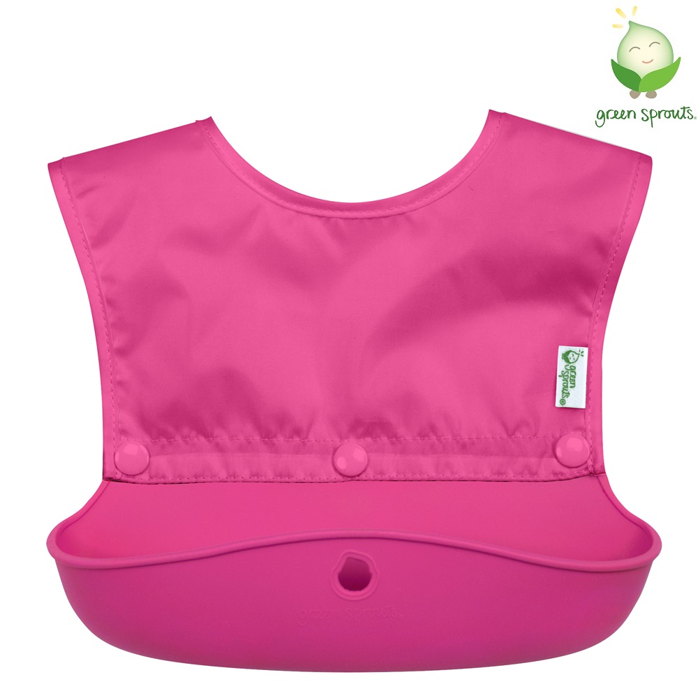 Bib Green Sprouts Snap and Go Pink