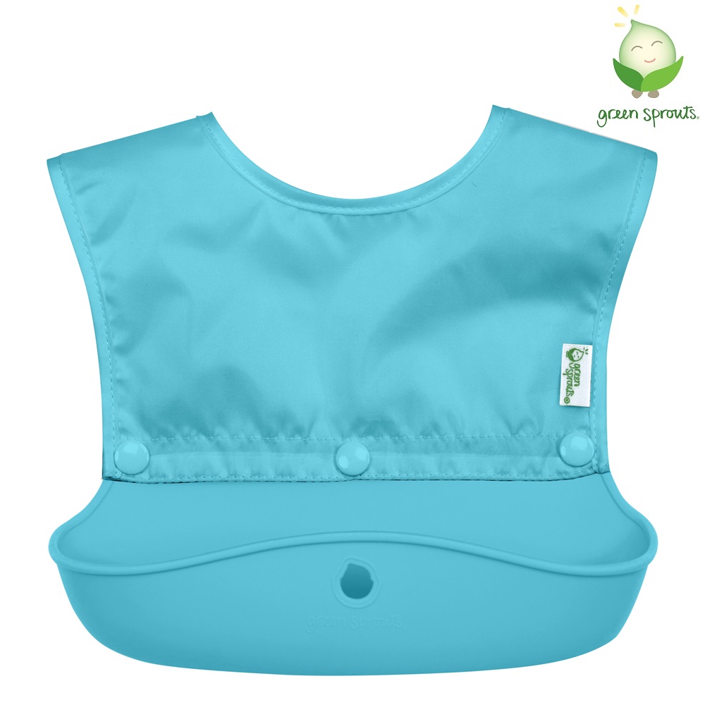 Bib Green Sprouts Snap and Go Aqua