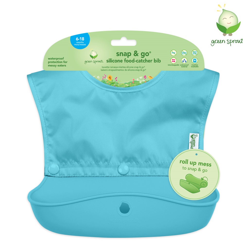 Bib Green Sprouts Snap and Go Aqua