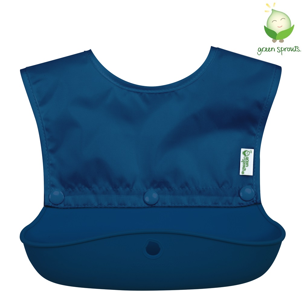 Bib Green Sprouts Snap and Go Navy