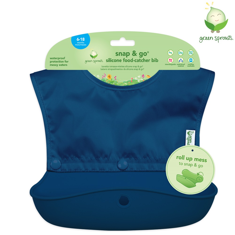 Bib Green Sprouts Snap and Go Navy