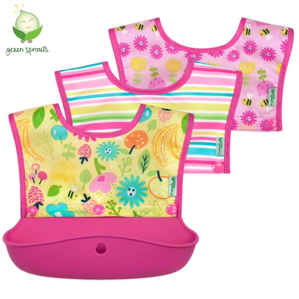 Bib Green Sprouts Snap and Go Be Floral