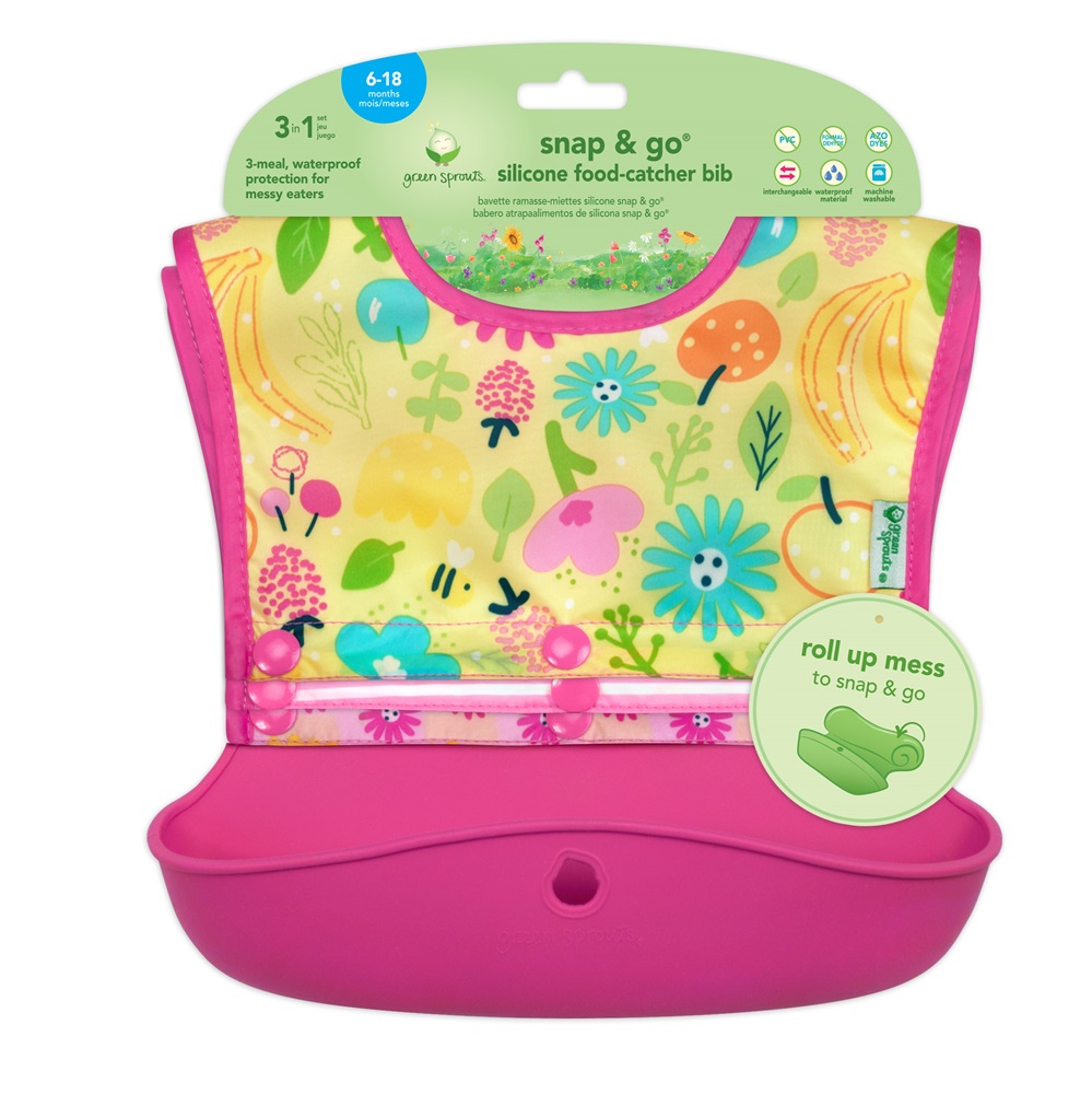 Bib Green Sprouts Snap and Go Be Floral