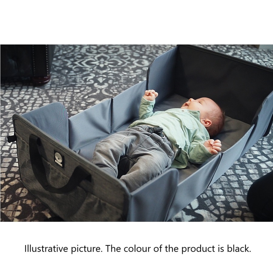 Travel mattress for baby - Dooky Traveller Black Leaves