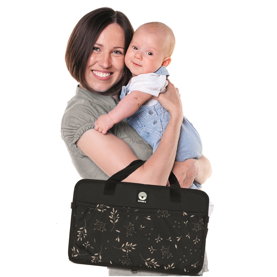 Travel mattress for baby - Dooky Traveller Black Leaves