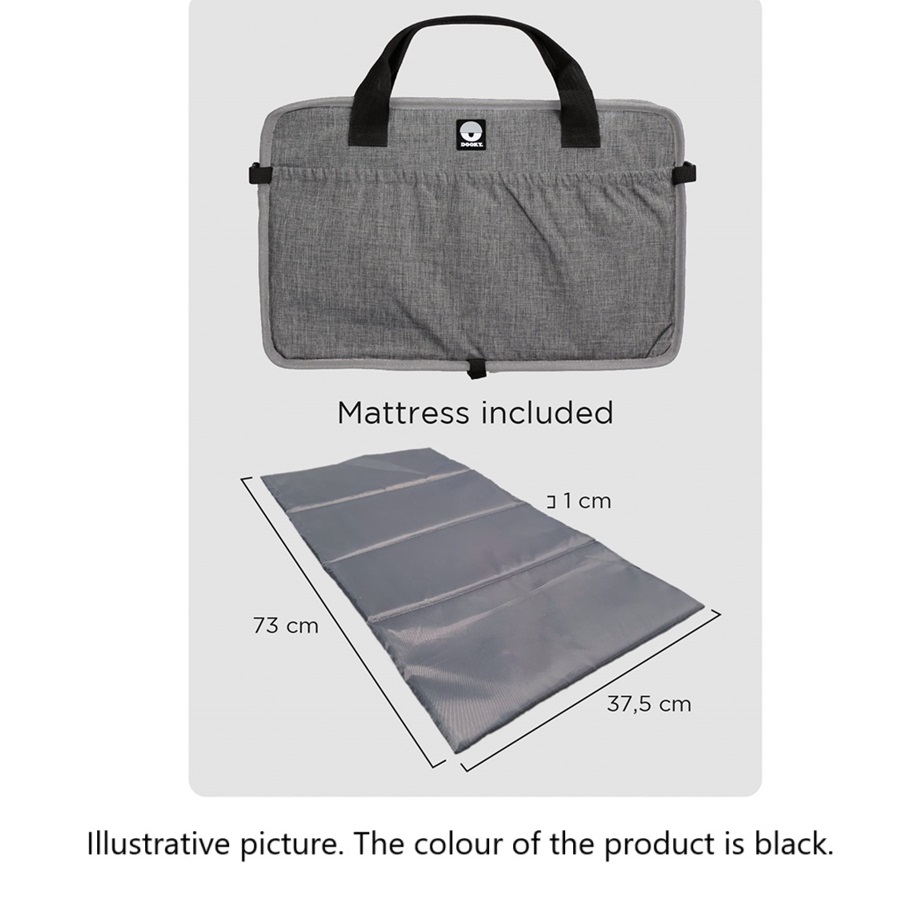 Travel mattress for baby - Dooky Traveller Black Leaves