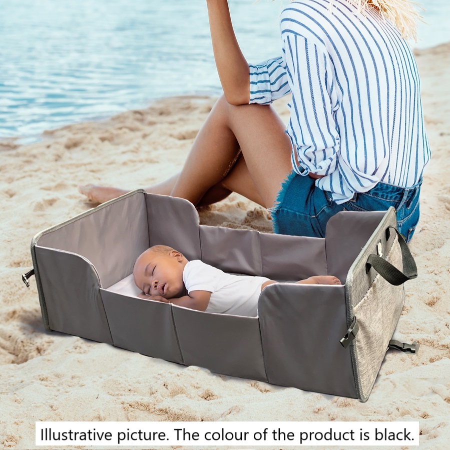 Travel mattress for baby - Dooky Traveller Black Leaves