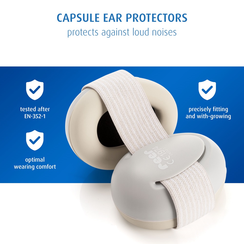 Baby ear defenders Reer SilentGuard Baby Grey