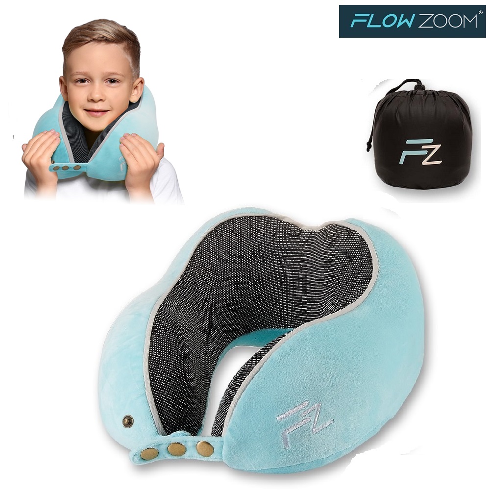 Travel Neck Pillow - Comfy Kids Blue (M)