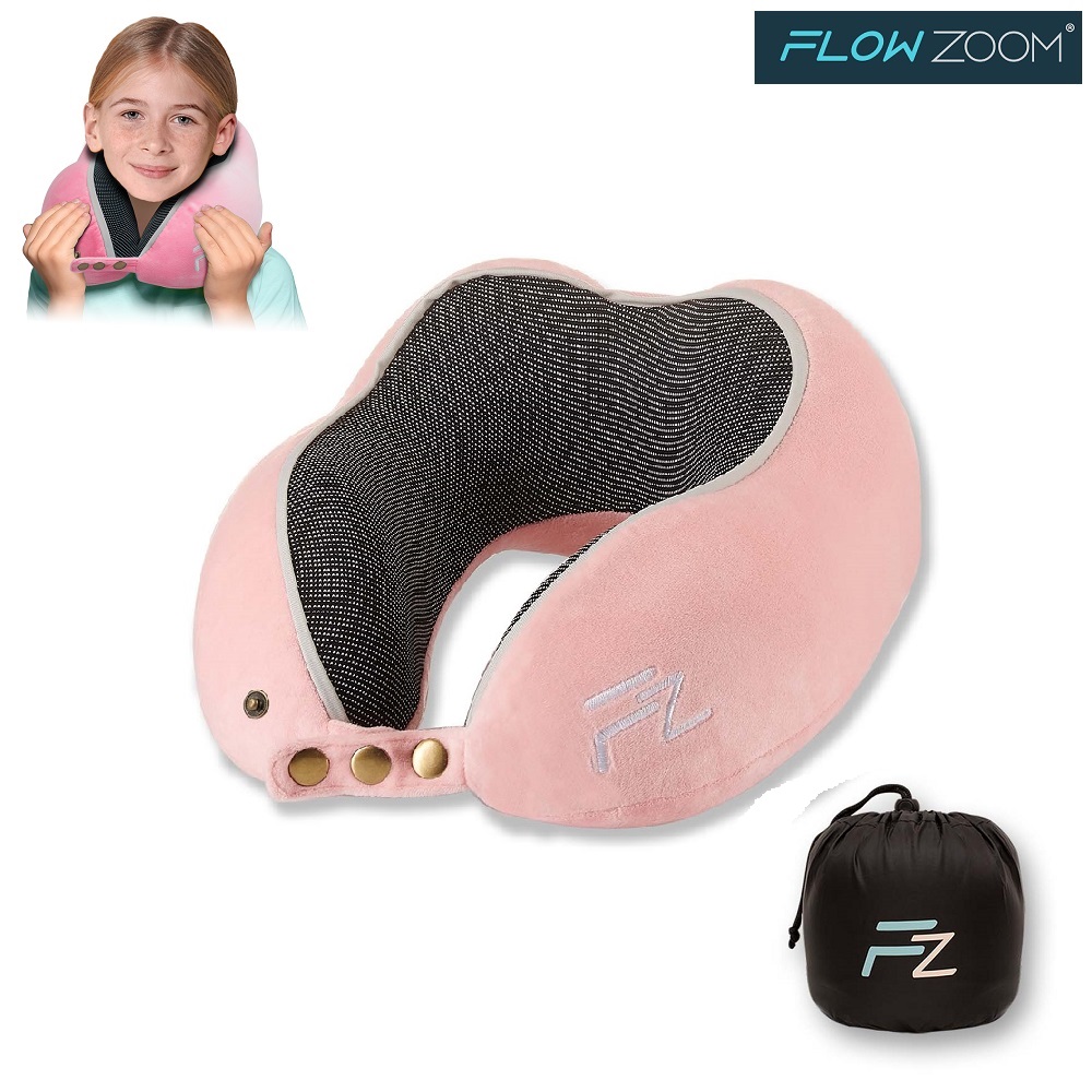 Travel Neck Pillow - Comfy Kids Pink (M)