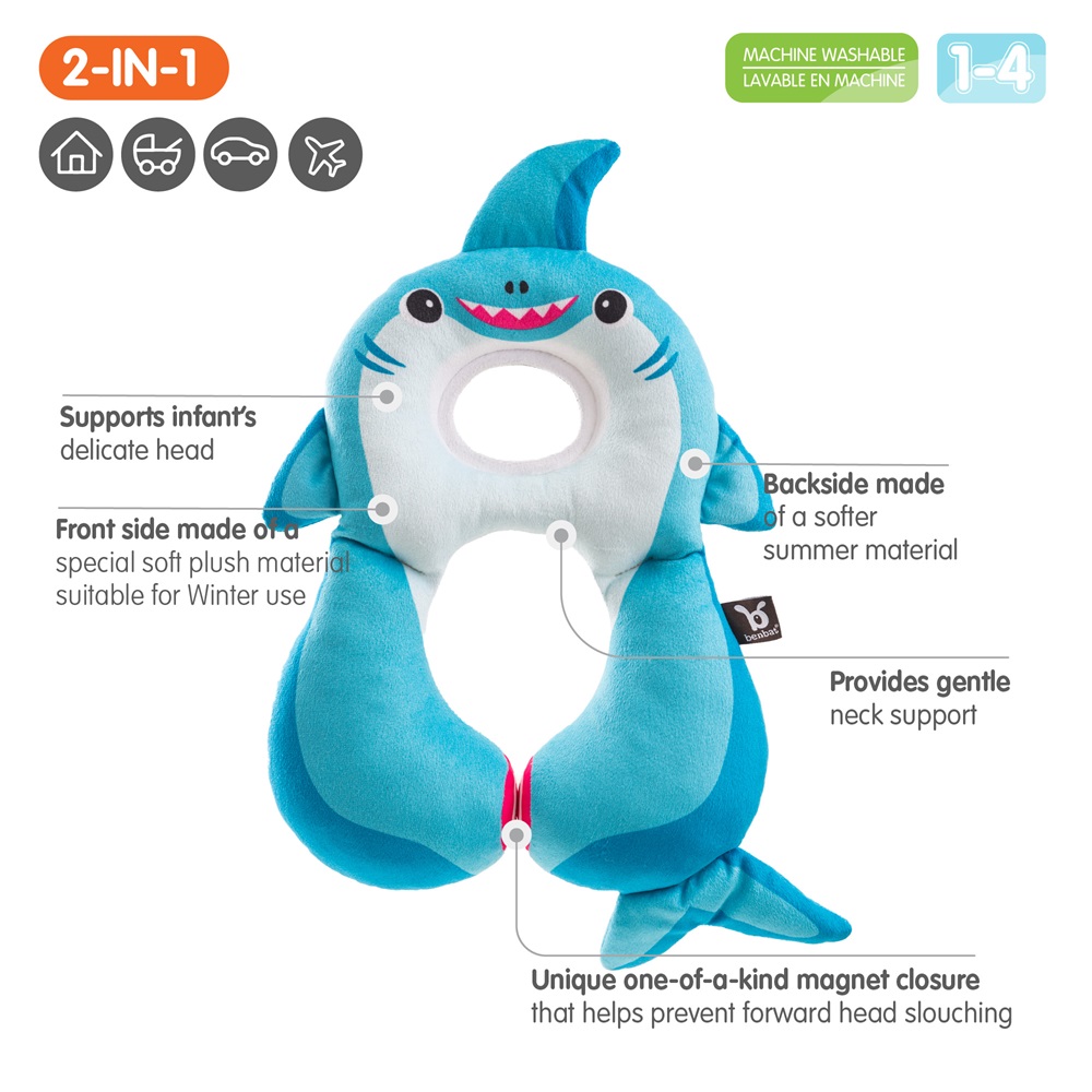 Kids' travel neck pillow Benbat Travel Friends Shark