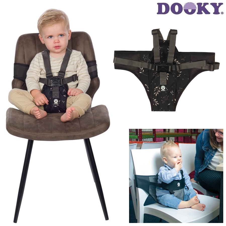 Travel High Chair Dooky Grey Leaves