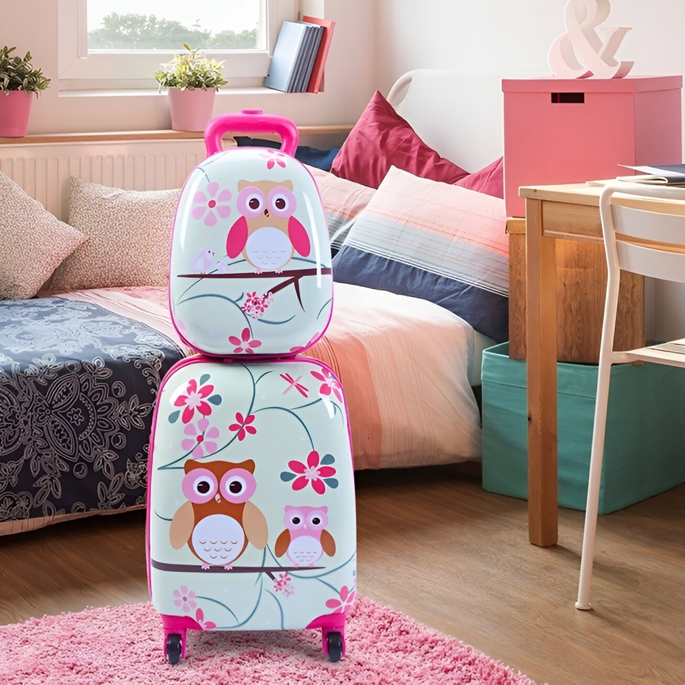 Suitcase and backpack Marko Travel Set Owl