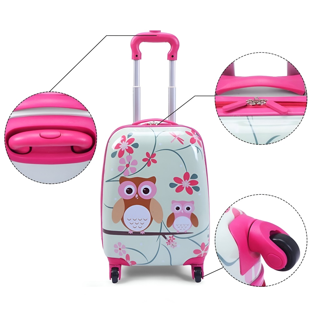 Suitcase and backpack Marko Travel Set Owl