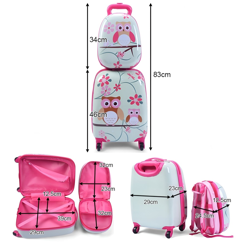 Suitcase and backpack Marko Travel Set Owl