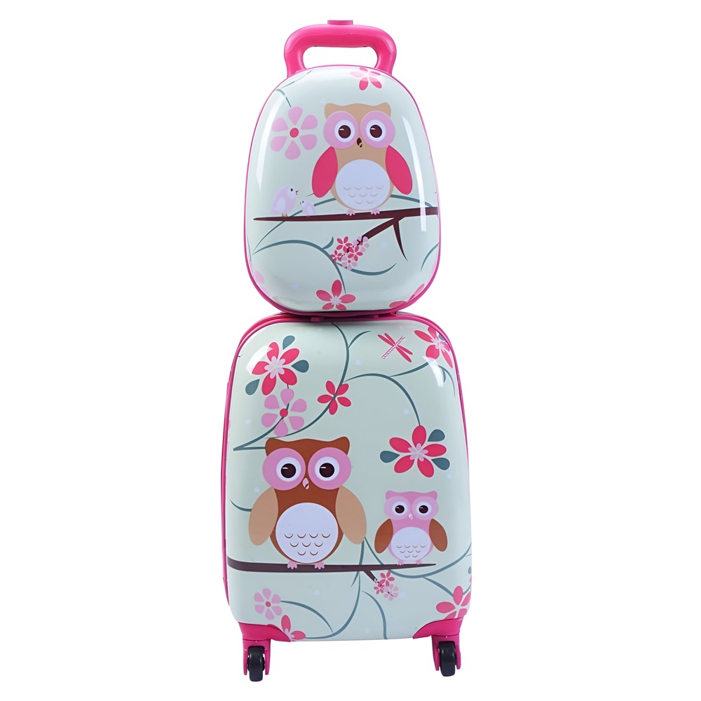 Suitcase and backpack Marko Travel Set Owl