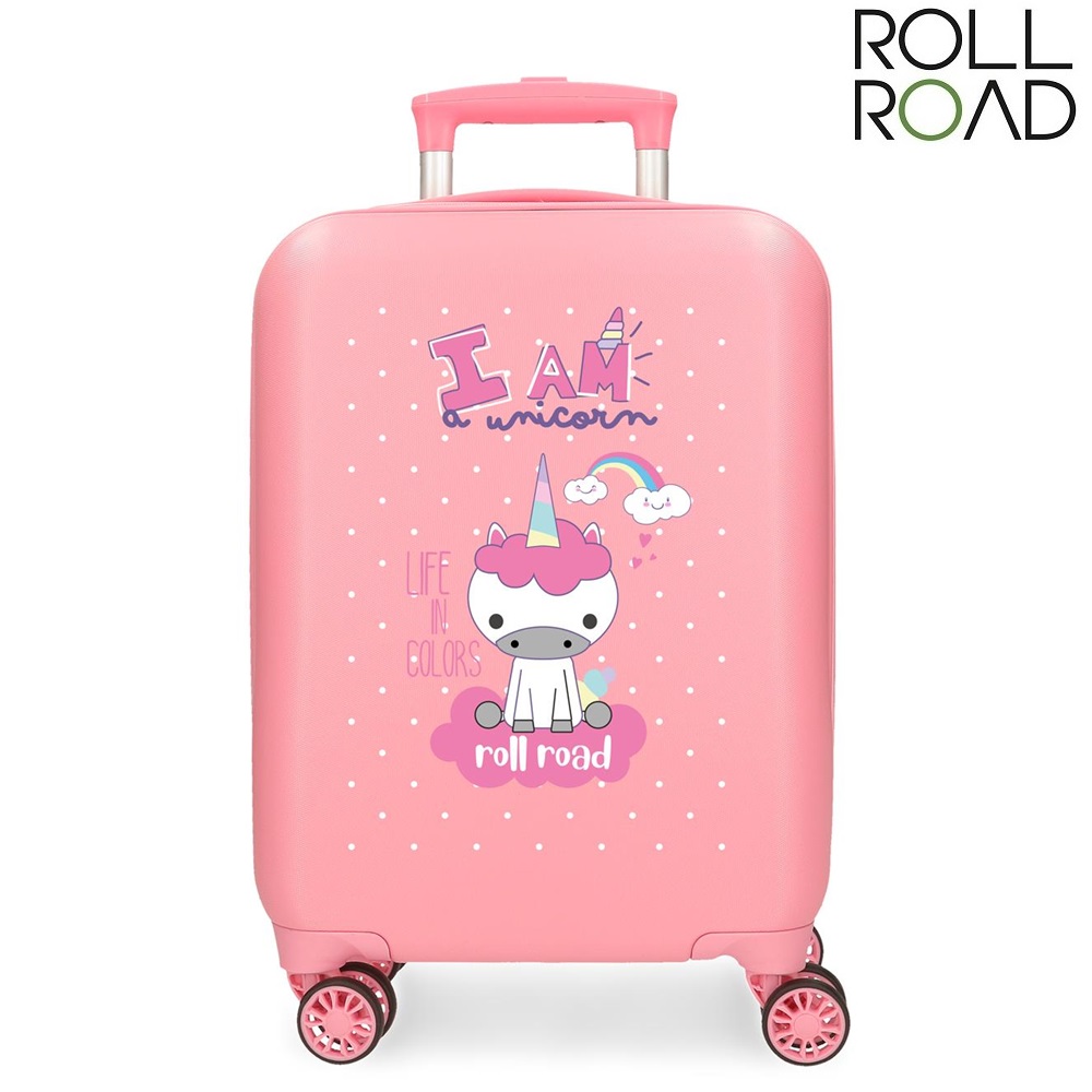 Suitcase for kids Roll Road I am Unicorn Pink