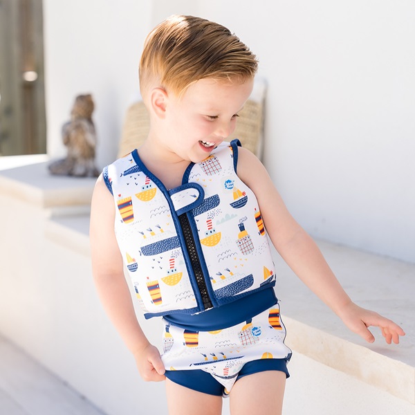 Kids' swim vest SplashAbout Go Splash Tug Boats