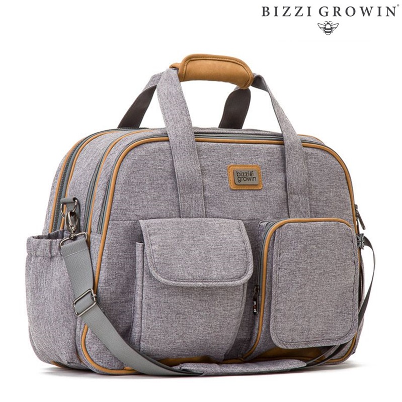 Diaper Bag and Travel Cot - Bizzi Growin POD Windsor Grey