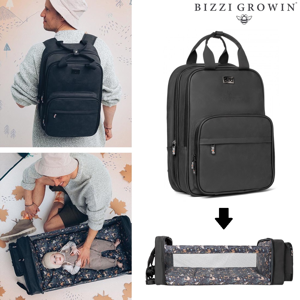 Diaper Bag and Travel Cot - Bizzi Growin RucPOD Black