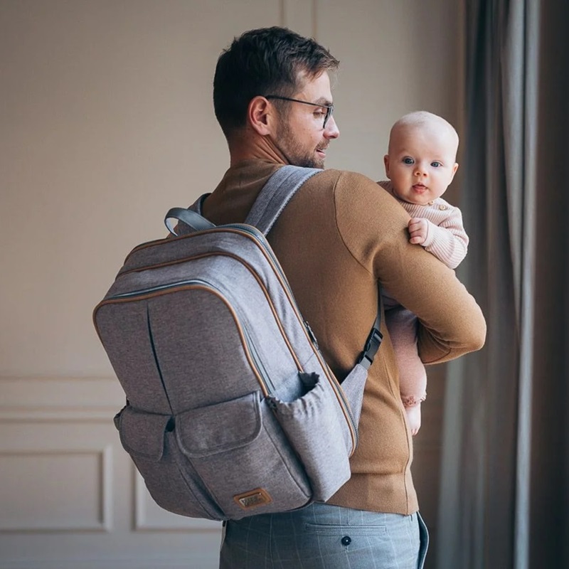 Diaper Bag and Travel Cot - Bizzi Growin RucPOD Windsor Grey