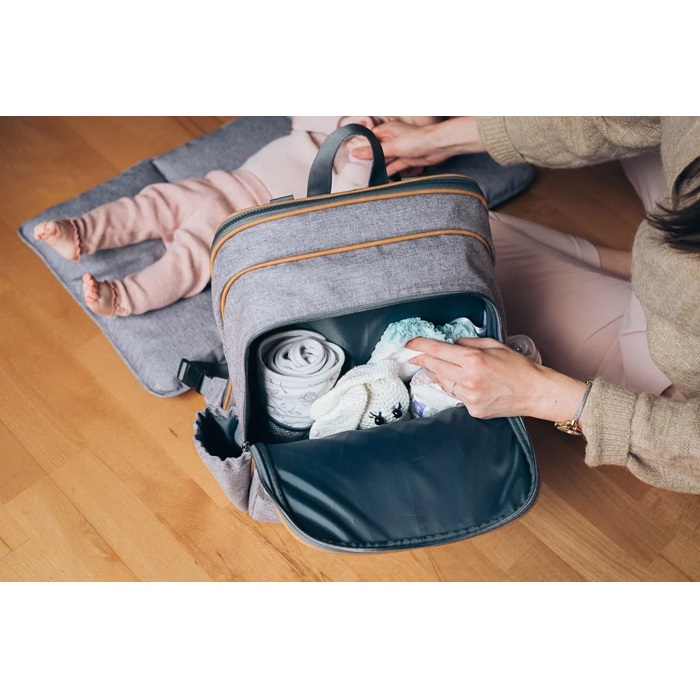 Diaper Bag and Travel Cot - Bizzi Growin RucPOD Windsor Grey