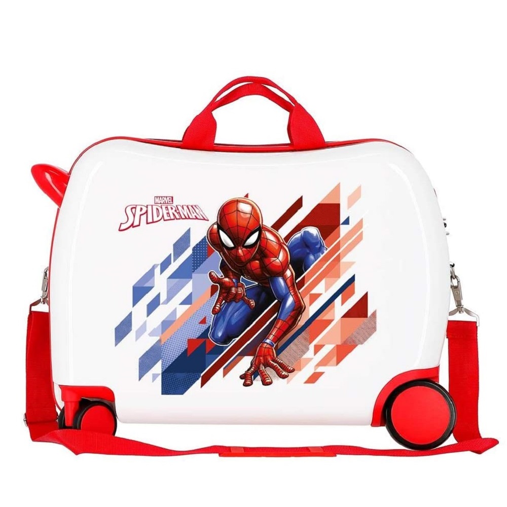 Ride on suitcase for children Spiderman Marvel White