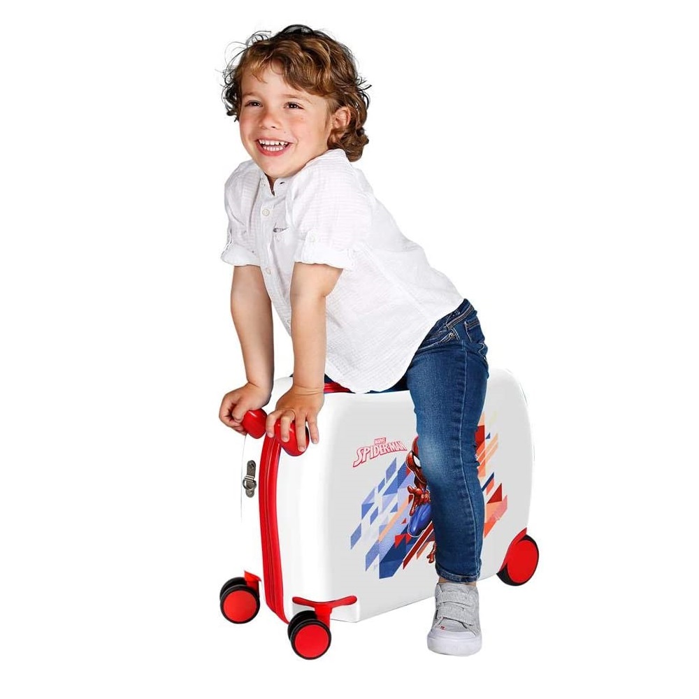 Ride on suitcase for children Spiderman Marvel White