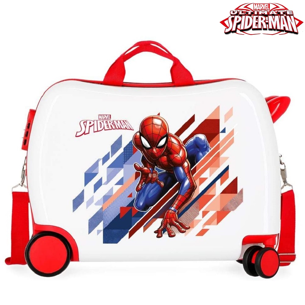 Ride on suitcase for kids Spiderman Marvel White